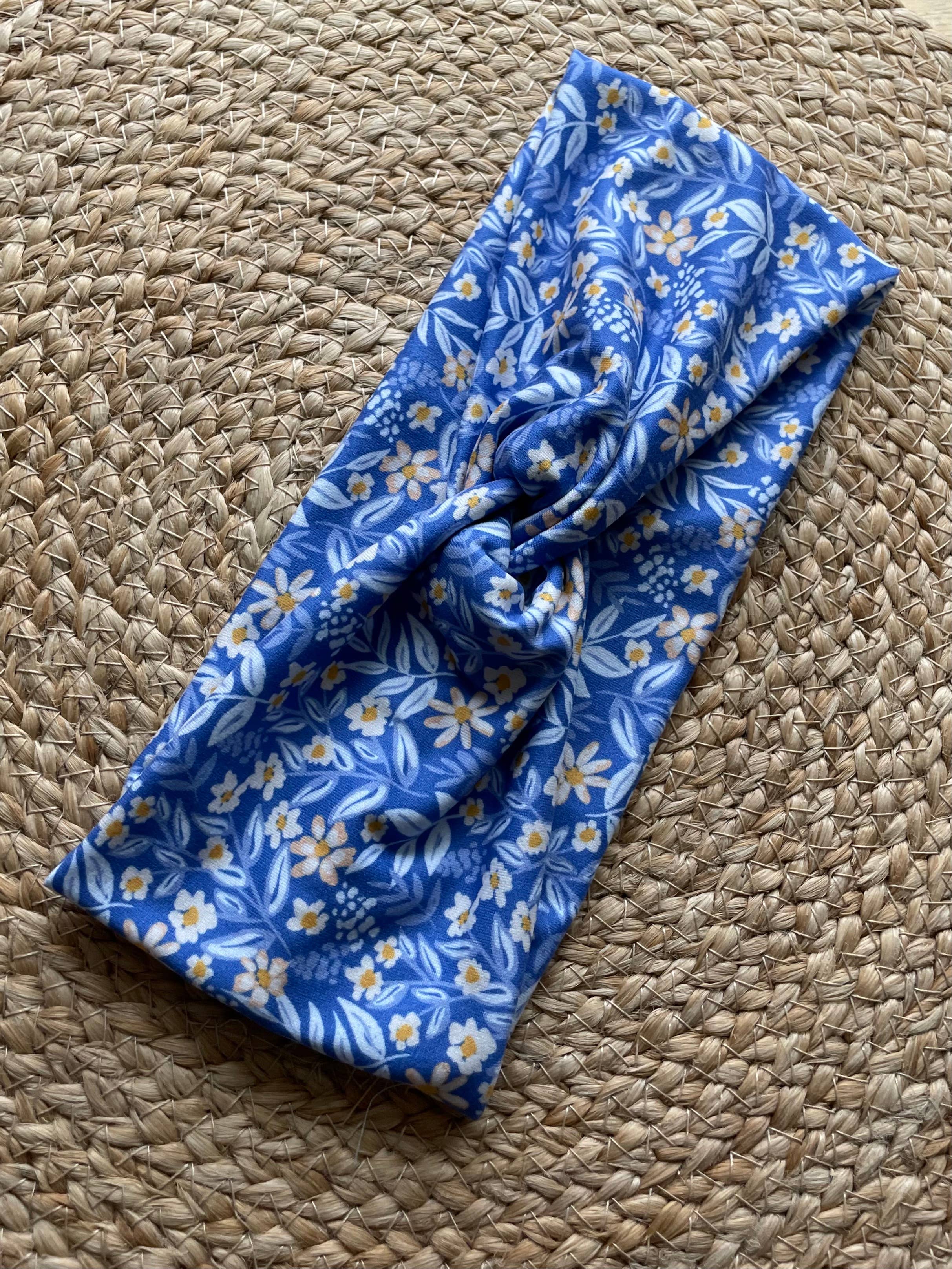 Designs by Rachel Joy - Wholesale Fashion Headband - Women's - Blue Garden Knit Twist Headband1