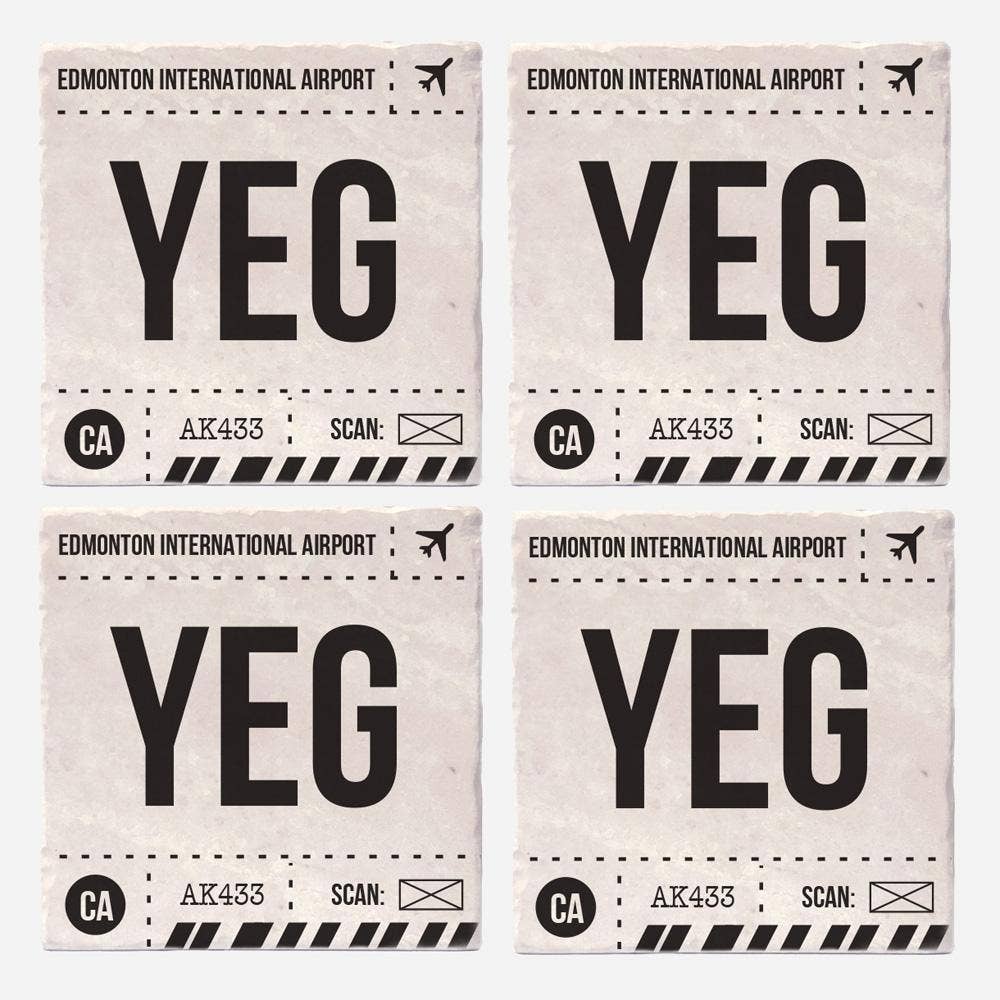 Versatile Coasters Canada - Wholesale Coasters - Edmonton Airport Code Coasters1
