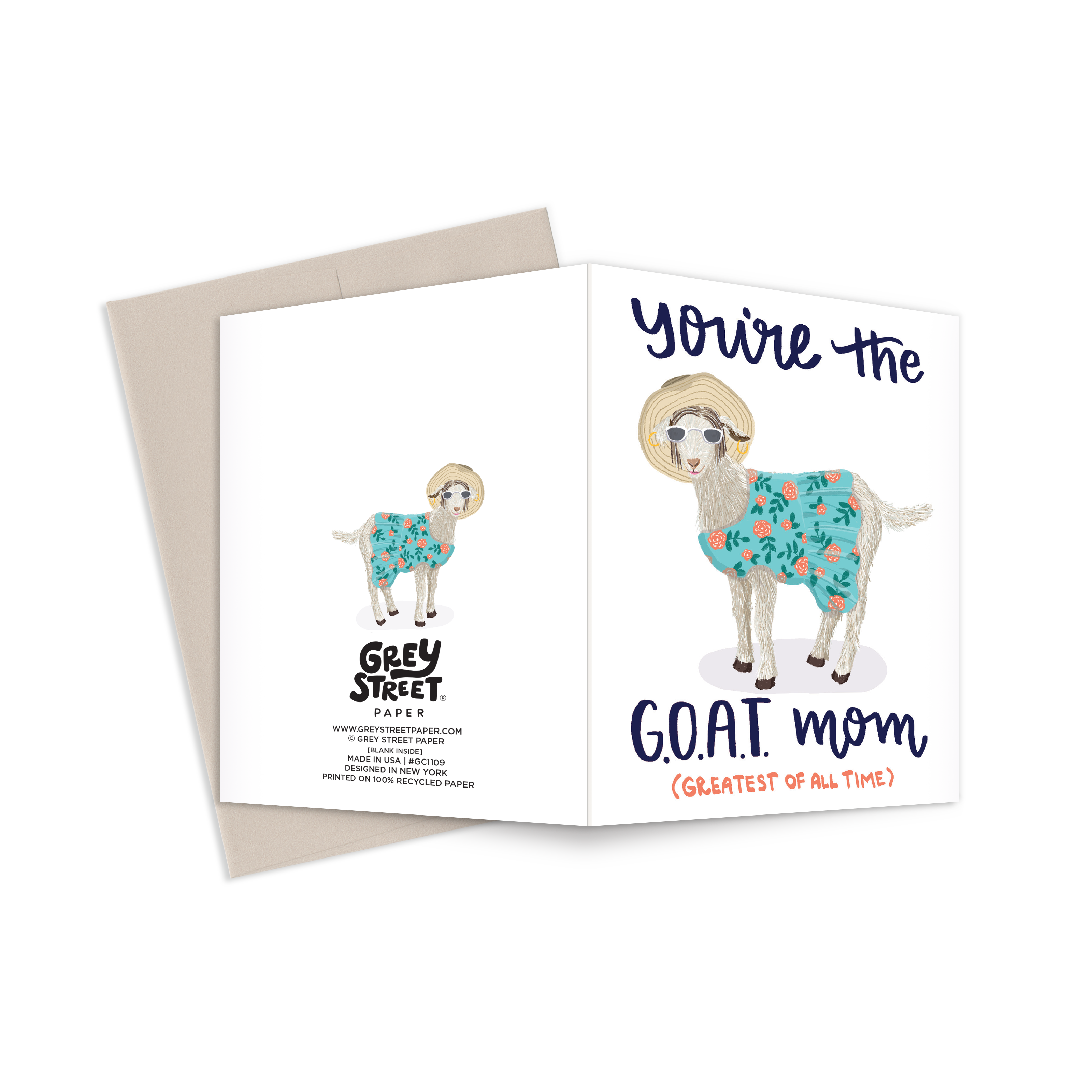 Grey Street Paper - Vente Carte pour la fête des Mères - Carte de vœux pour la fête des mères GOAT2