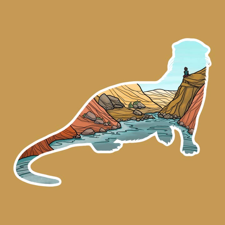 Autocollant River Otter Canyon pour la vente par Michele Michael Art