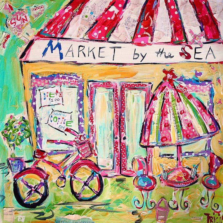 Market by the Sea Print for wholesale by Tricia Robinson Art