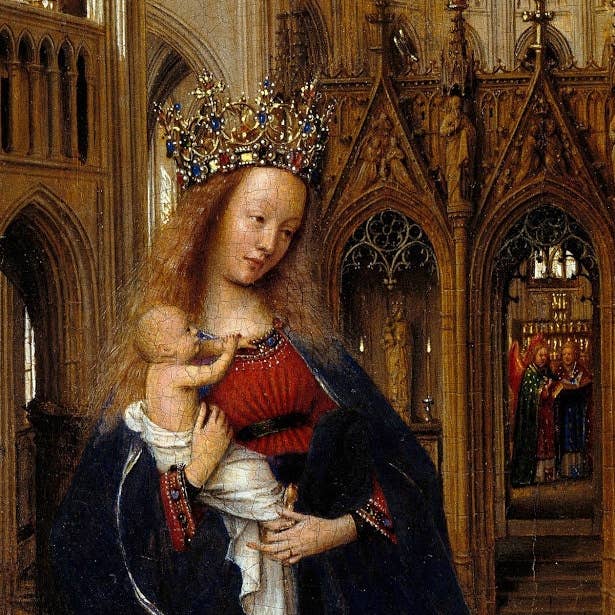 Elysium Pendants – Engroshandel Halskæde med vedhæng – Jomfru Maria vedhæng - Jan Van Eyck-Madonna i kirken