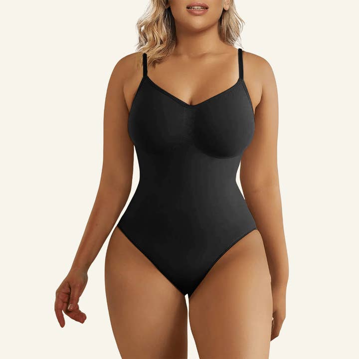 SHAPERX Body à Bretelles Réglables Sans Coutures avec Contrôle du Ventre et String pour la vente par ShaperX Shapewear