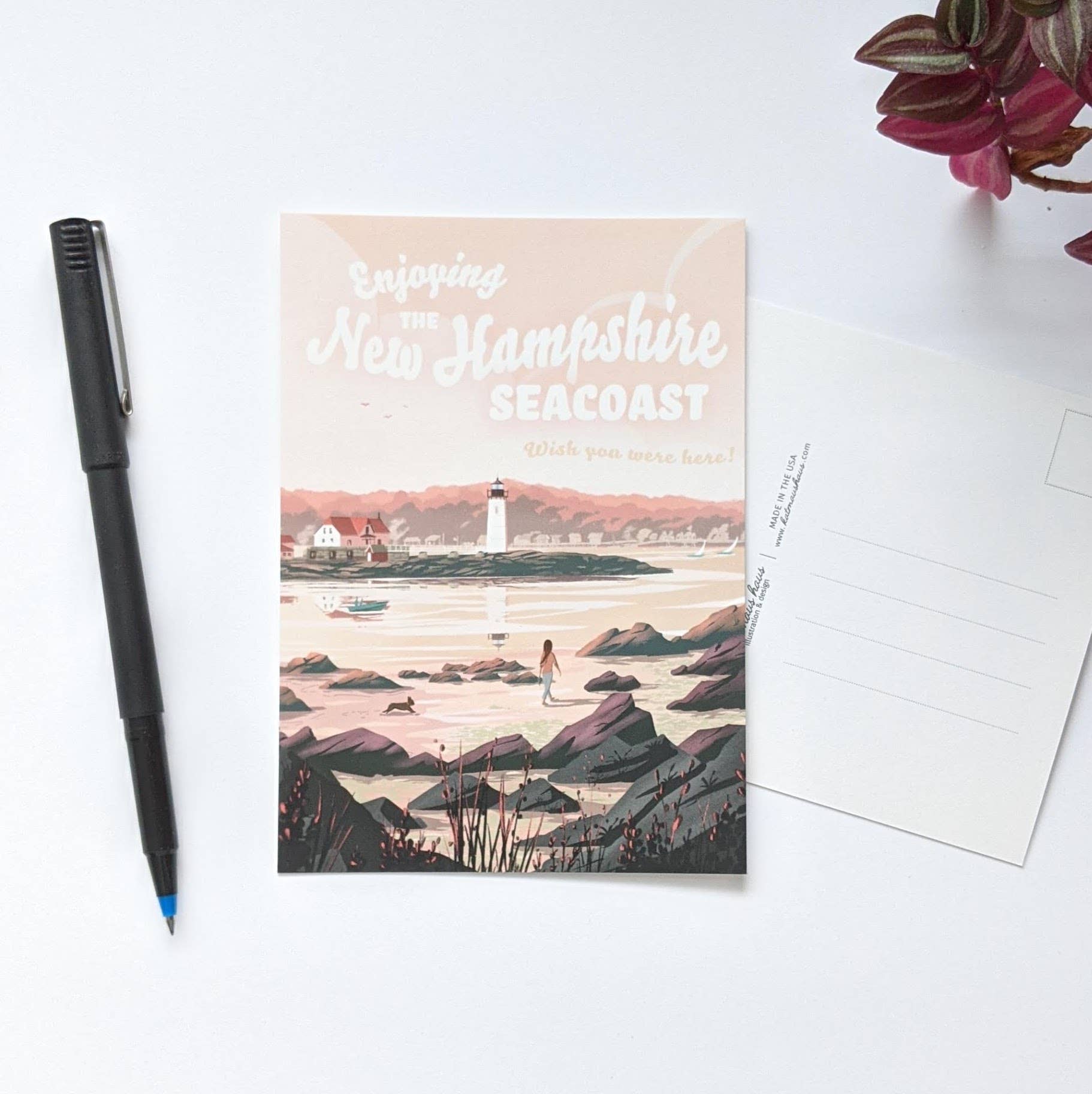 Kat Maus Haus Illustration - Wholesale Postcard - New Hampshire Seacoast Postcard1