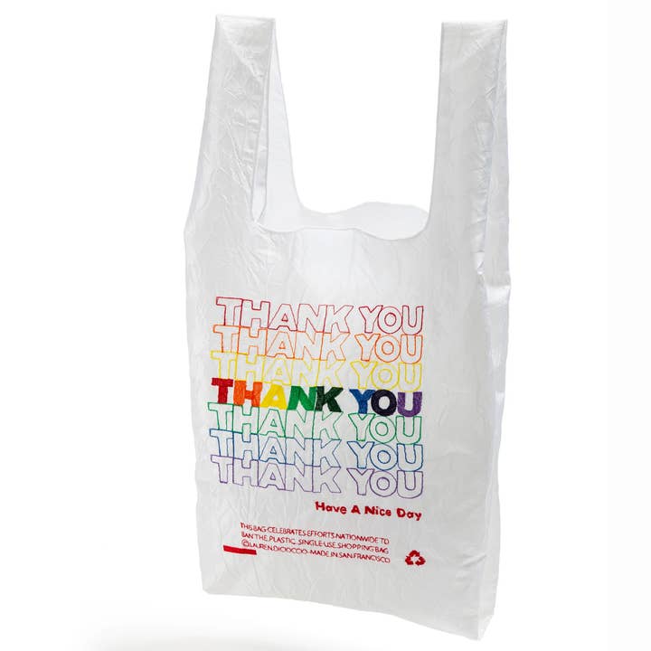 OPEN EDITIONS - Wholesale Tote Bag - Unisex - Thank You Tote // Rainbow TYTY On White // Lauren DiCioccio0
