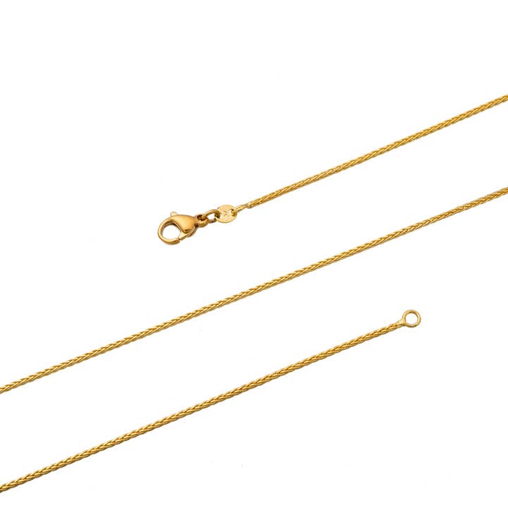 Aim Eternal – wholesale Kedjehalsband – 20" 24K guld fylld 1,2 mm rävsvans Franco kedja halsband