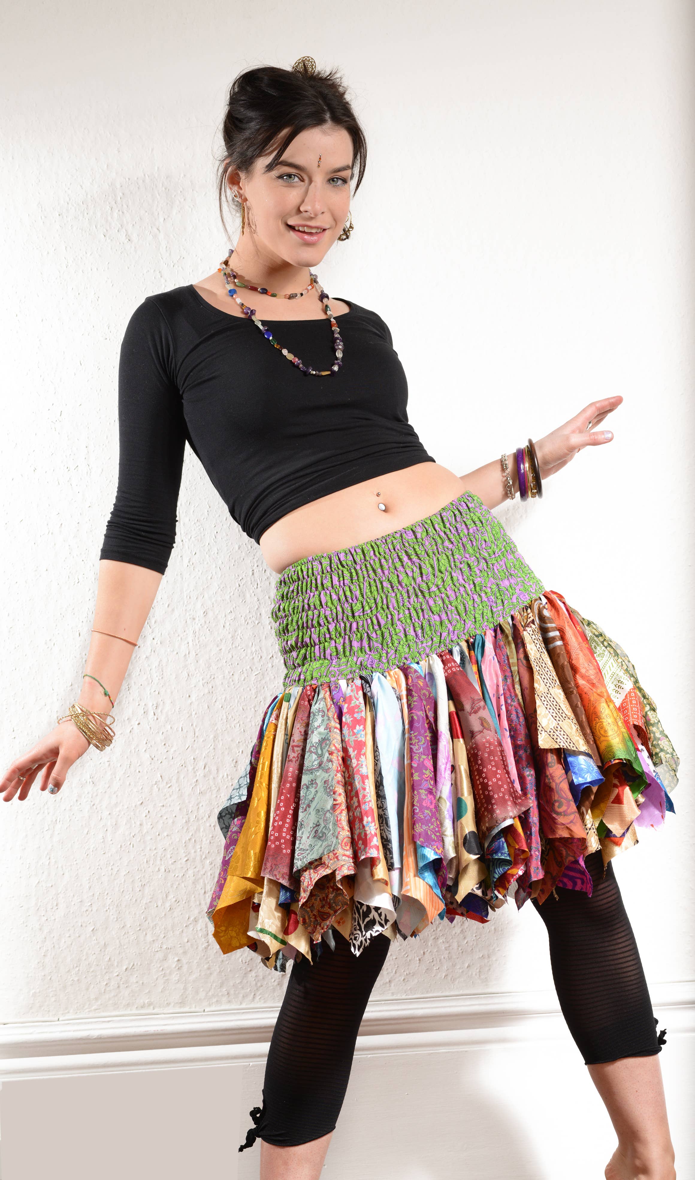 Emma's Emporium - Vente Jupe – femme - Jupe Mouchoir en Sari Recyclé SS034