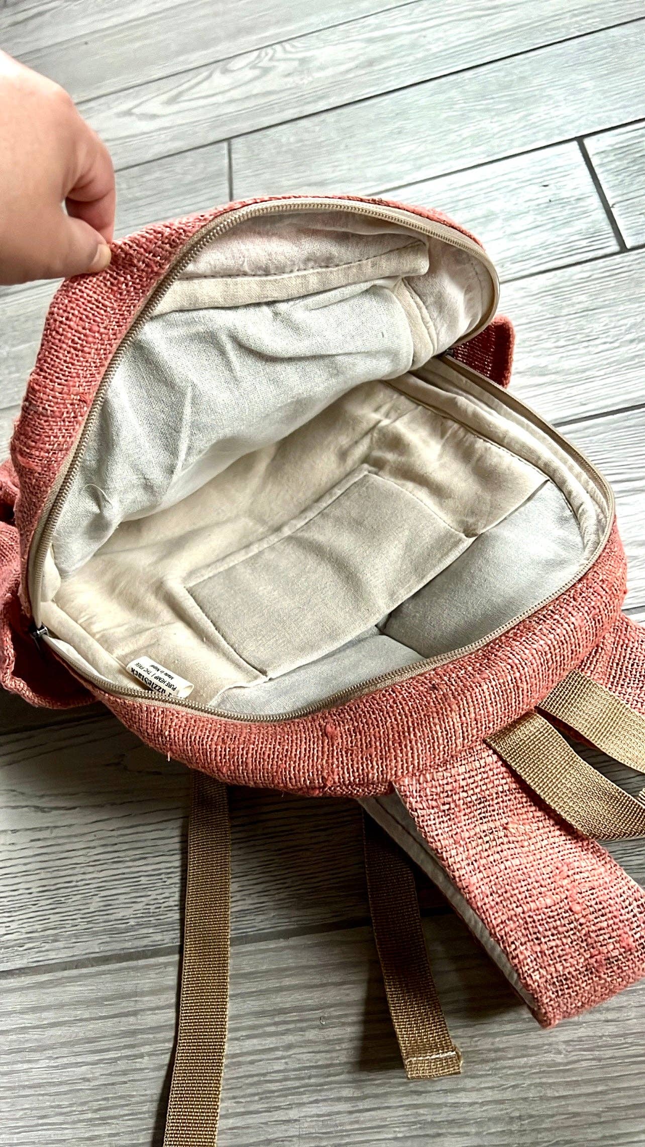 PuzzleStack - Venta al por mayor Mochila - Mujer - Mochila de Cáñamo Puro Rosa Kumari5