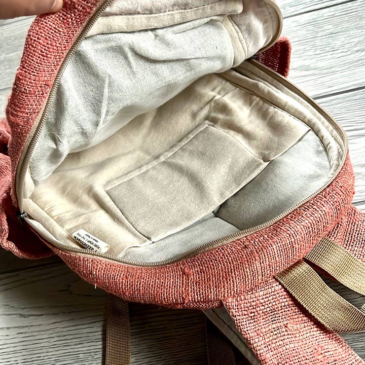 PuzzleStack - Venta al por mayor Mochila - Mujer - Mochila de Cáñamo Puro Rosa Kumari5