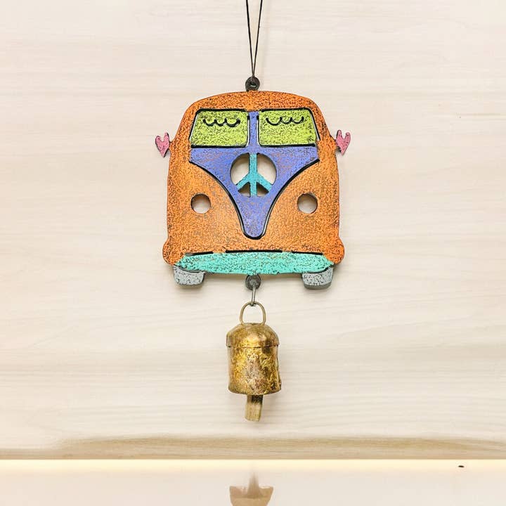 Whimsies - Wholesale Wind Chime - Cute VW BUS Wind Chime Peace Sign unique garden ornaments