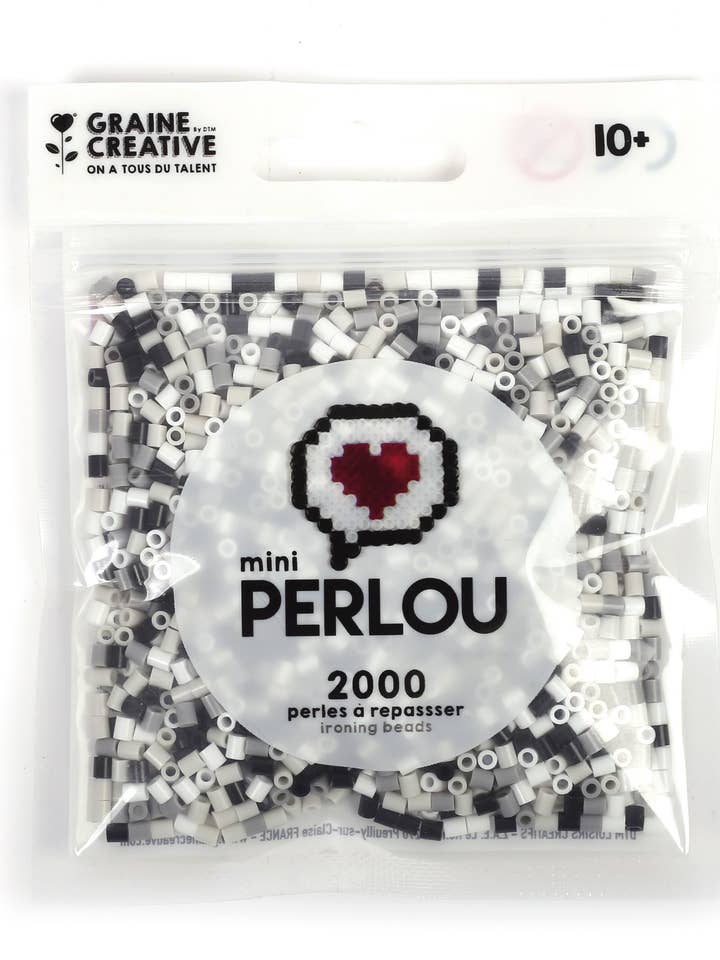MINI PERLOU BAG OF 4 COLORS BLACK WHITE GRAY for wholesale by Graine Créative