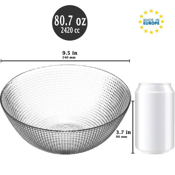 Hakan - Wholesale Serve Bowl - Glass Serving Bowl, All-Purpose Mixing Bowl for Kitchen Prep