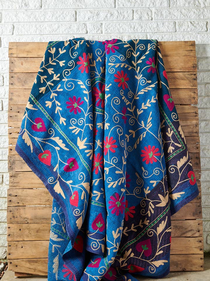 Vintage Suzani Kantha Quilt KS25240 for wholesale by Tribe Bohemian Home