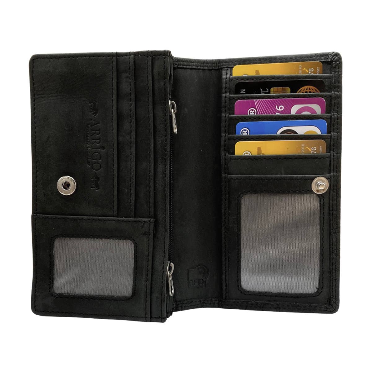 Arrigo - Wholesale Wallet - Women's - Ladies wallet Leather Harmonica - RFID - Croco Print6