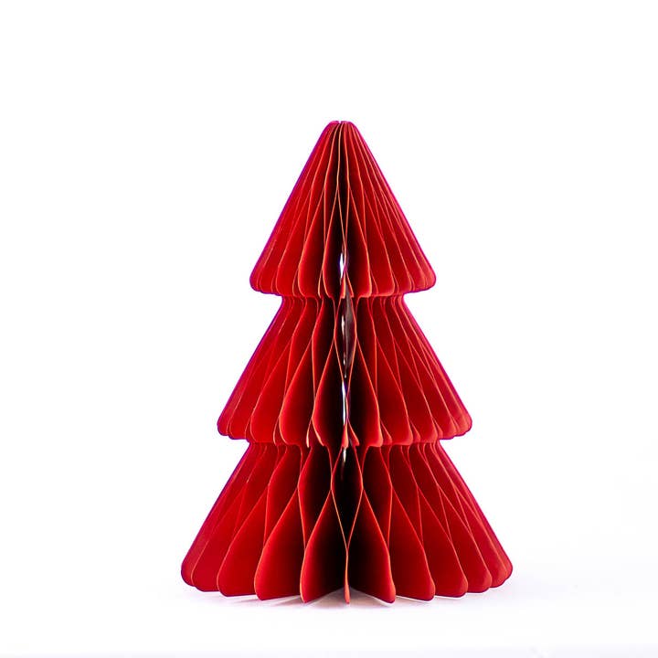 Accordion Paper Tree Dark Red 10" for wholesale by The Royal Standard