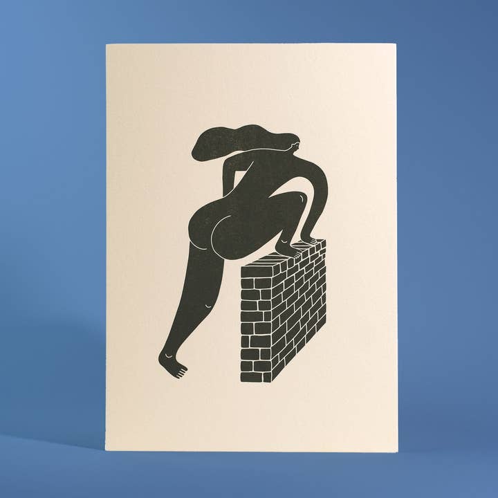 Impression d'art 5x7" Climb Over Letterpress pour la vente par Half Pint Studio
