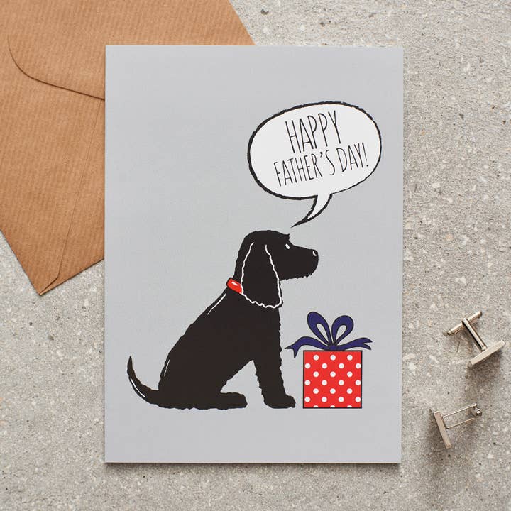 Tarjeta para el Día del Padre - Cocker Spaniel (negra) para venta al por mayor de Sweet William Designs