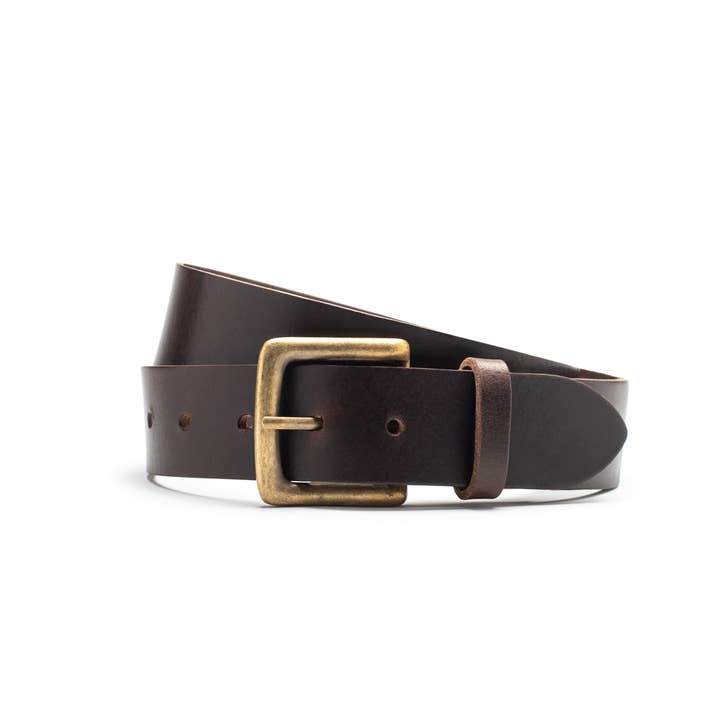 Leathergraft – wholesale Belt – Unisex – Men's full grain leather belt with antique brass buckle1