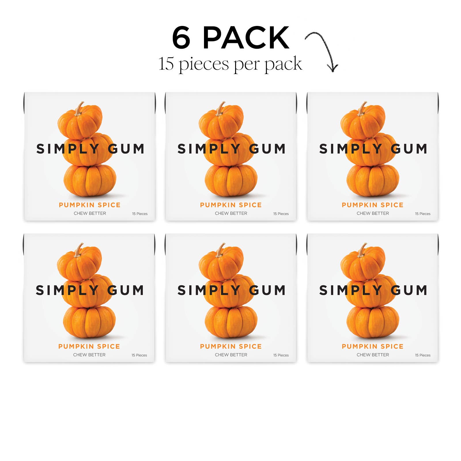 Simply Gum – wholesale Tuggummi – Pumpkin Spice Tuggummi - Naturligt + Plastfritt | 6-pack4