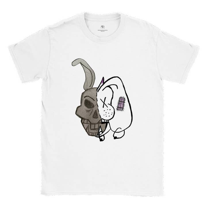 T-shirt girocollo da uomo DEATH BUNNY per la vendita all'ingrosso da parte di Wonderland monsters
