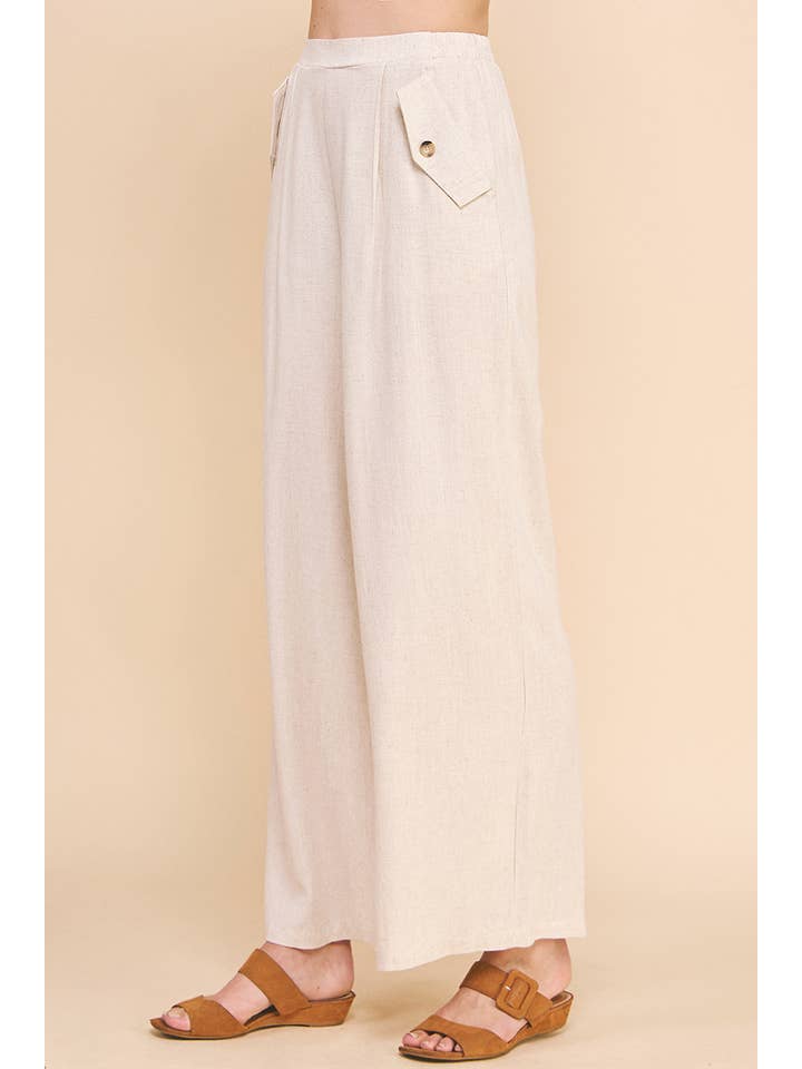 Allie Rose - Vendita all'ingrosso Pantalone - Donna - Pantaloni in morbido lino con tasche10