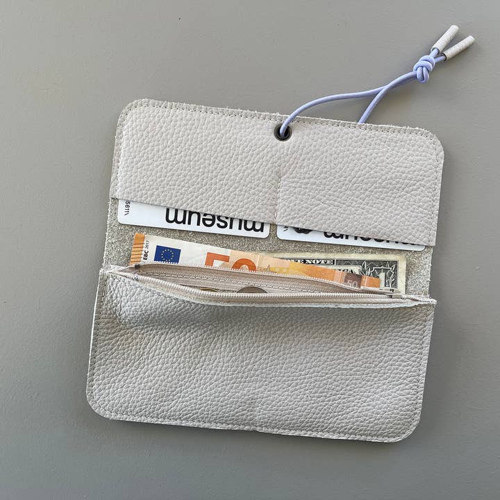 Marieke Jacobs - Wholesale Wallet - Women's - KNOT wallet wide - leather - dandelion - shell - blossom2