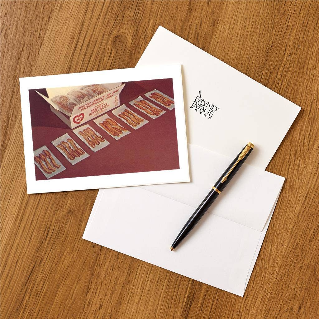 Found Image Press – wholesale Stationery/notecard set – Greeting Card BE-62 Heat N'Eat Sliced Bacon1