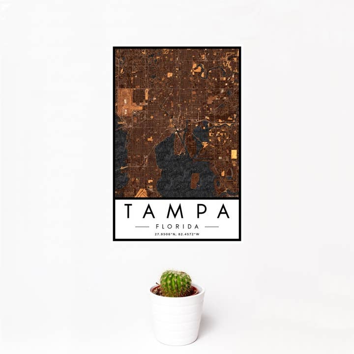 Impresión de mapa Tampa FL Ember para venta al por mayor de JACE.design