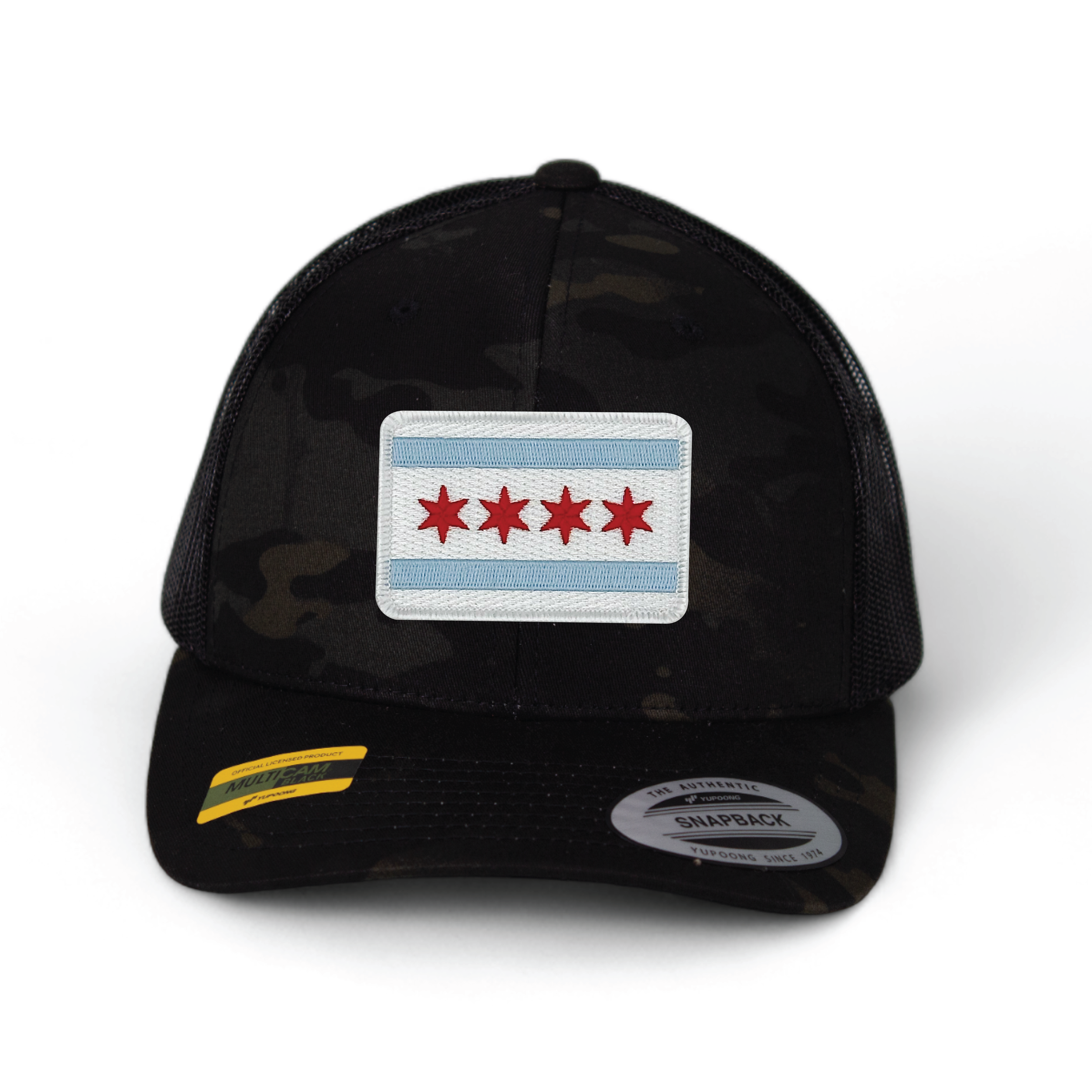 Cotton Mule - Wholesale Trucker Hat - Unisex - Chicago Flag Patch Trucker Hat0