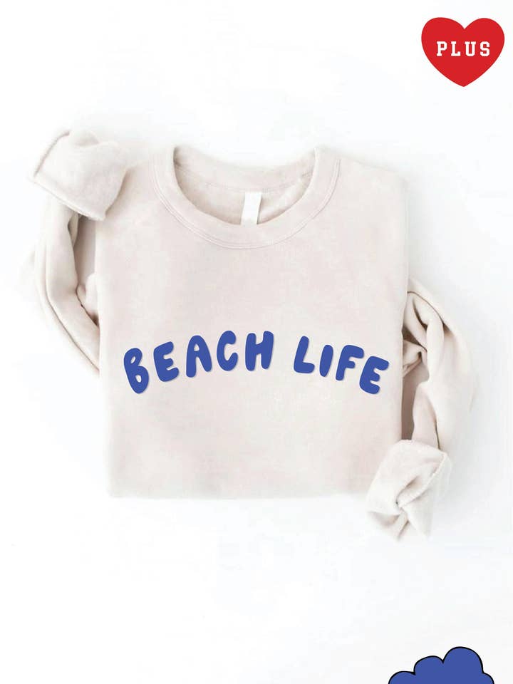 BEACH LIFE Pufftryck Plus Grafisk Sweatshirt för wholesale av OAT COLLECTIVE