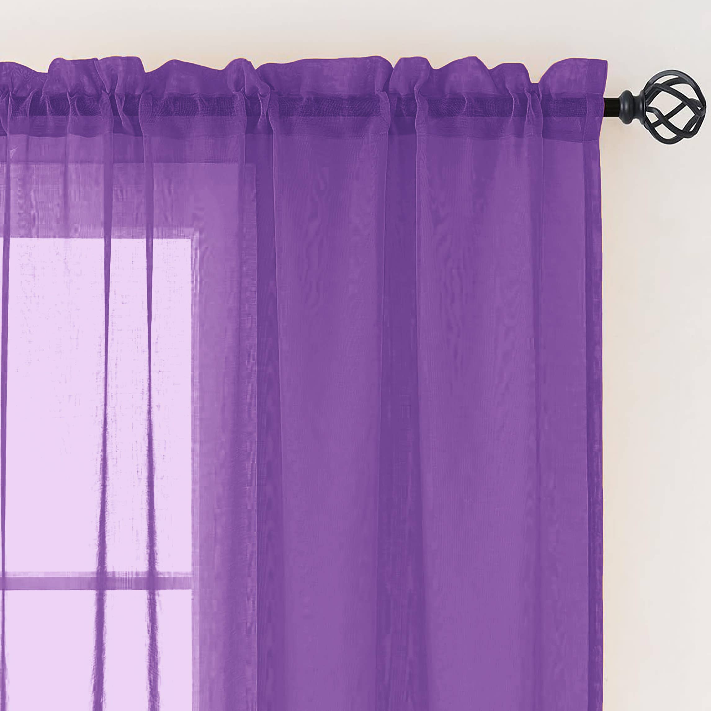 home mart goods - Wholesale Curtain - 84" Long, 2 Panels - Sheer Window Rod Pocket Curtain Set19