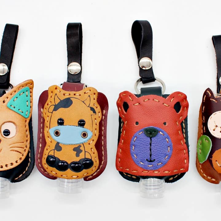 Atlas Goods By Your Needs Company - Wholesale Hand Sanitizer - Handmade leather hand sanitizer holder with 2 oz. bottle2