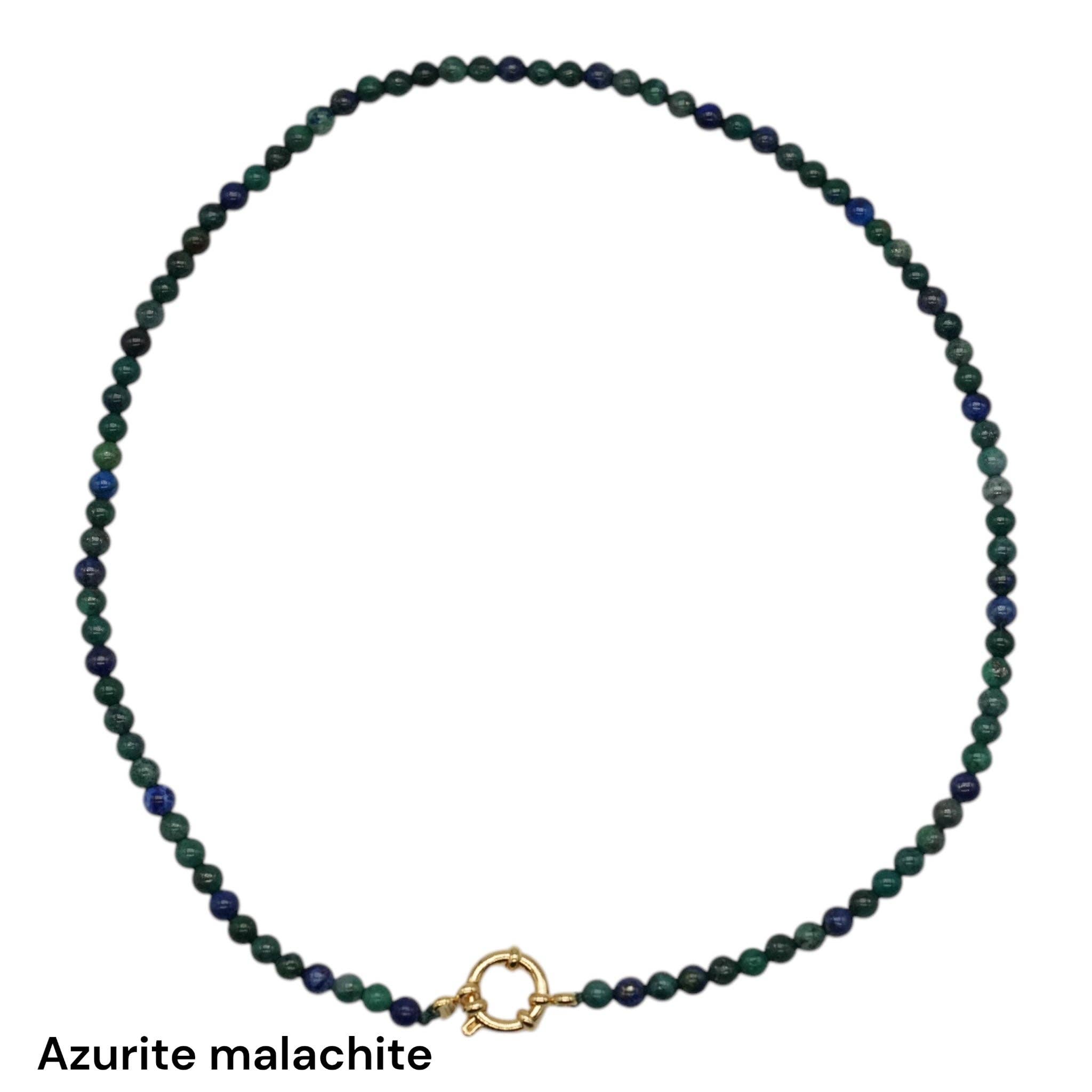 Foliesbijoux - Wholesale Beaded/Pearl Necklace - 43 cm necklace in 4 mm with gold-plated stainless steel buoy clasp (20 stones available)2