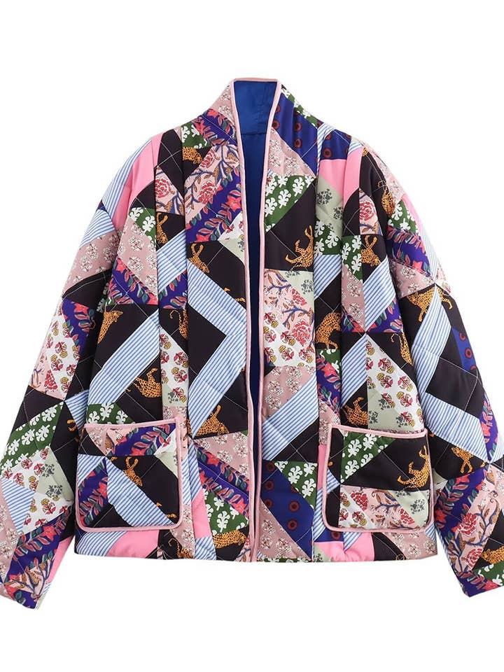 Mult Unique bohemian Patchwork quilted jacket for wholesale on Faire