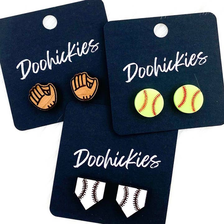 Doohickies - Wholesale Stud/Post Earrings - Softball Gear Studs -Sports Earrings1