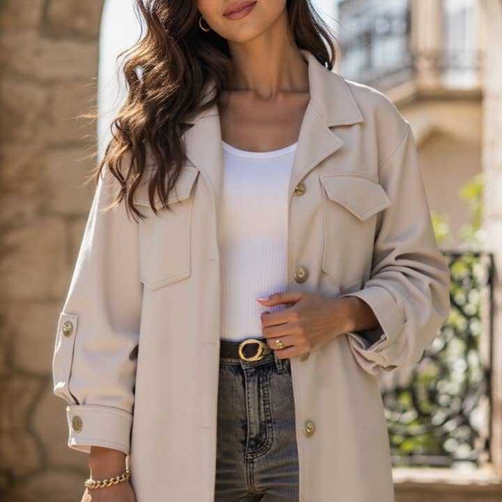 Button mid-length shirt jacket and other Purchase Wholesale grønne kaffebønner. Free Returns & Net 60 Terms on Faire trending on Faire.