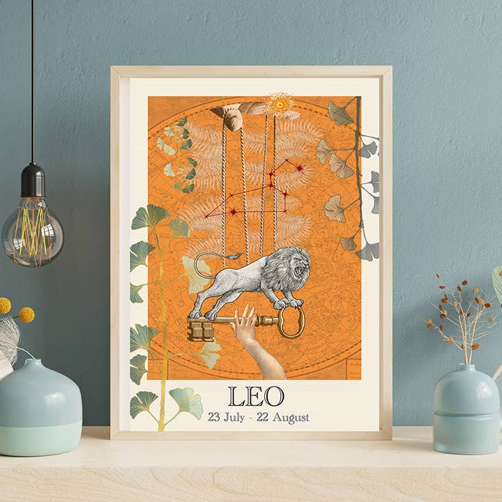 Leo stjernetegn plakat - A4 for engroshandel hos sidonie blondel