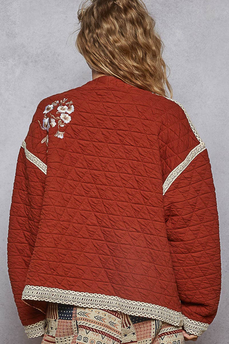 Pol Clothing - Wholesale Jacket - Women's - Embroidery Quilted Knit Jacket3