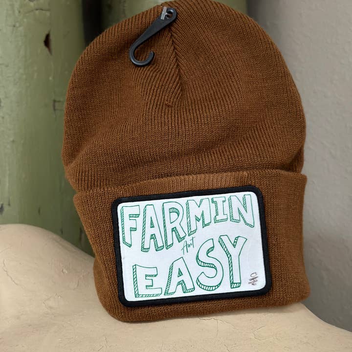 Farmin aint Easy Stocking Hat Beanie for wholesale by Crooked Halo