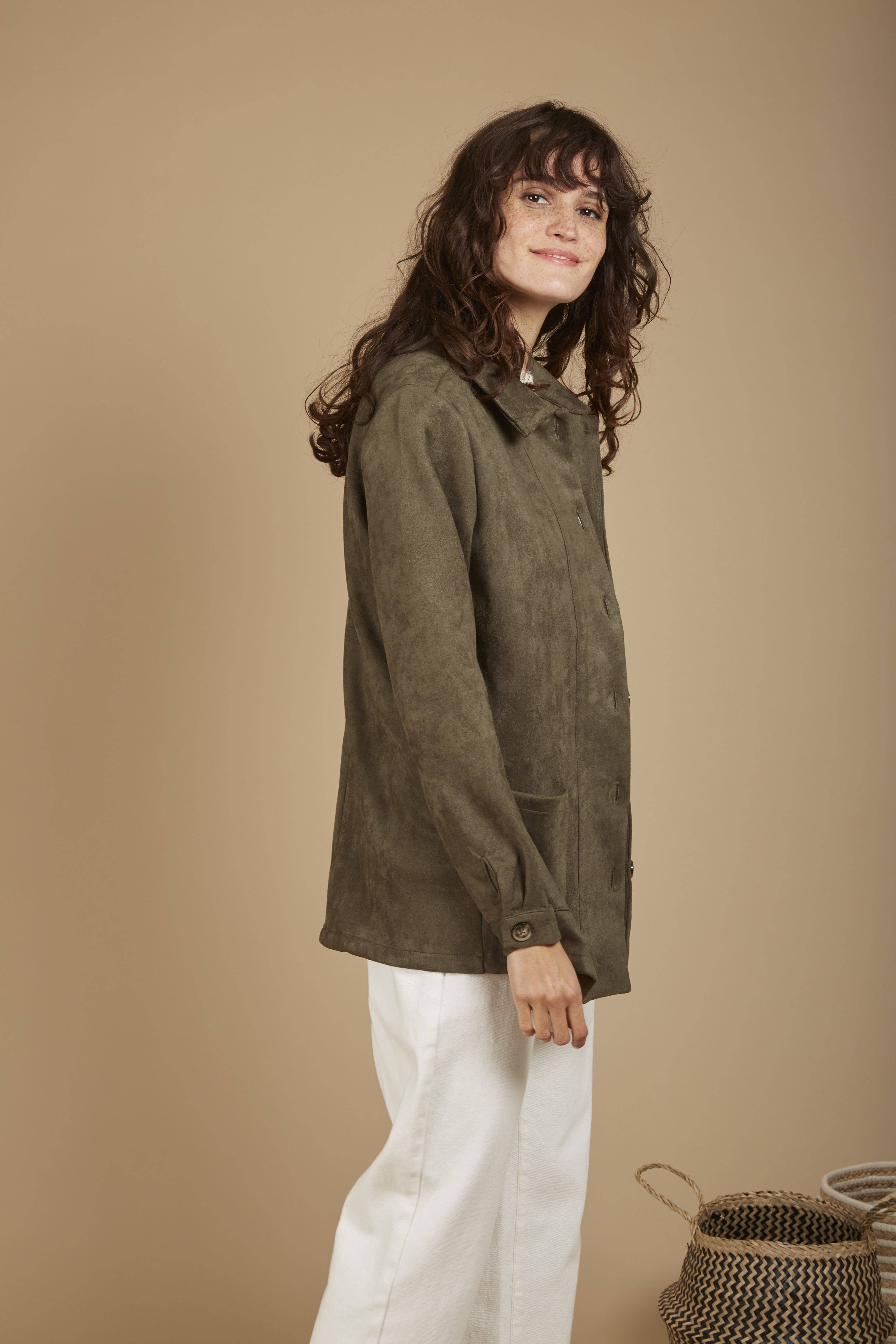 Andy & Lucy - Wholesale Jacket - Women's - VERA - Workers' style jacket in soft suede1