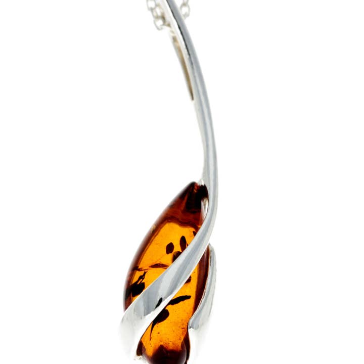 Designer Pendant with Baltic Amber Gemstone - GL307 for wholesale by SilverAmber Jewellery