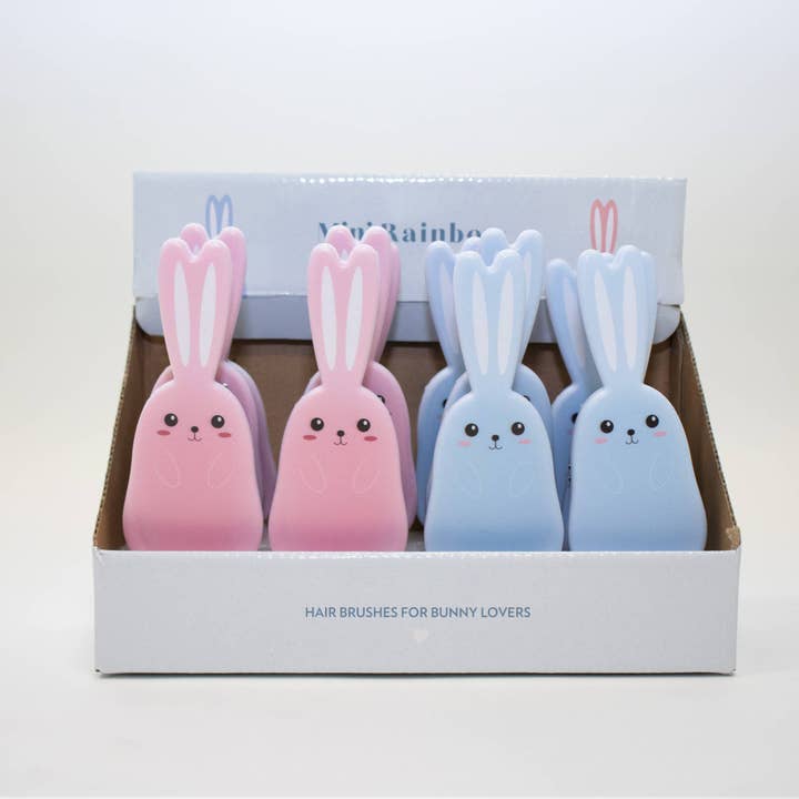 Display Of 12 Bunny Hair Brushes for wholesale by Yuko-B UK