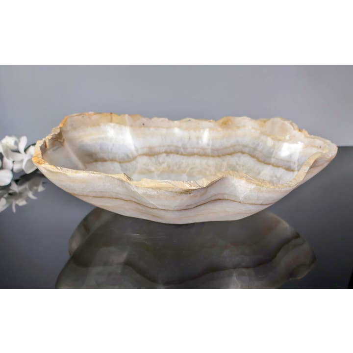 OnyxBowl - Wholesale Decorative Plate/Dish/Bowl - Natural Edge Handcrafted Decorative Stone Bowl from Mexico4