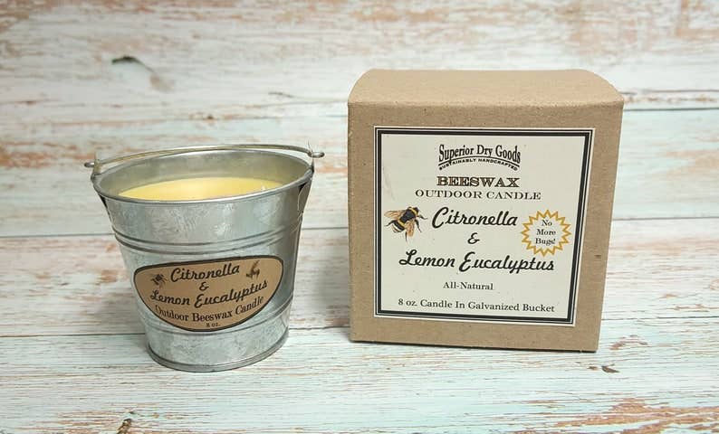 Superior Dry Goods - Wholesale Outdoor Candle - Citronella Mosquito Bucket Candle | Beeswax/Lemon Eucalyptus3