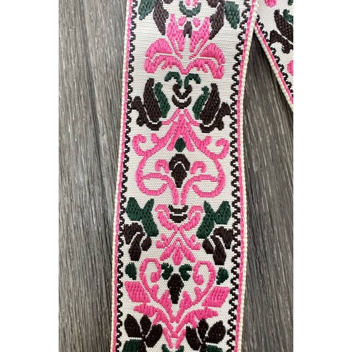 Pink EMBROIDERED BAG STRAP for wholesale on Faire