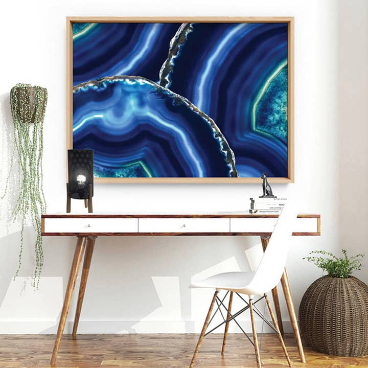 PRINT AND PROPER - Wholesale Art print - Agate Slice Wall Art. Blue and Green Print. Modern Art Print1