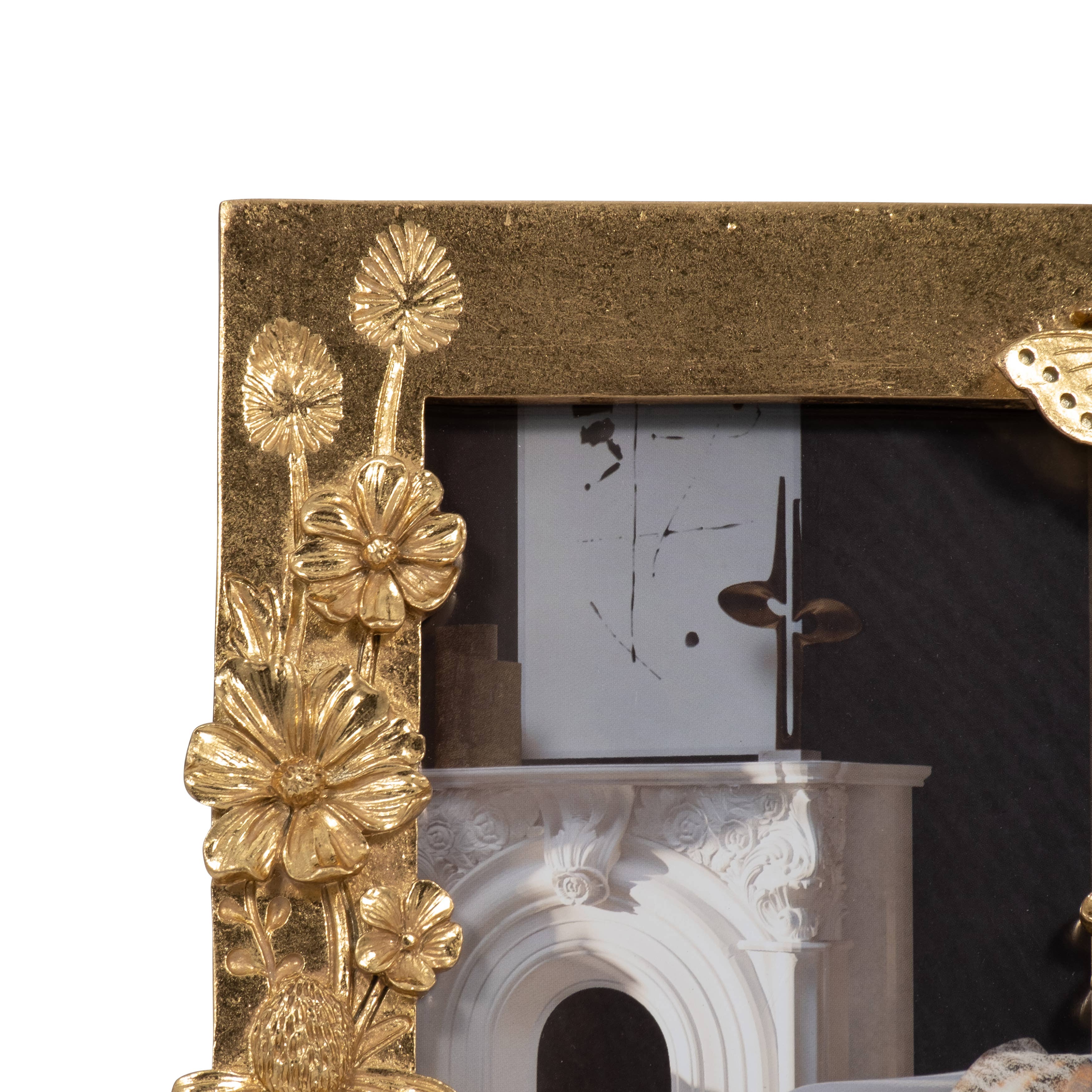 Sagebrook Home - Wholesale Picture Frame - Resin Boho Spring Time Photo Frame - Gold, 4x6 in.7