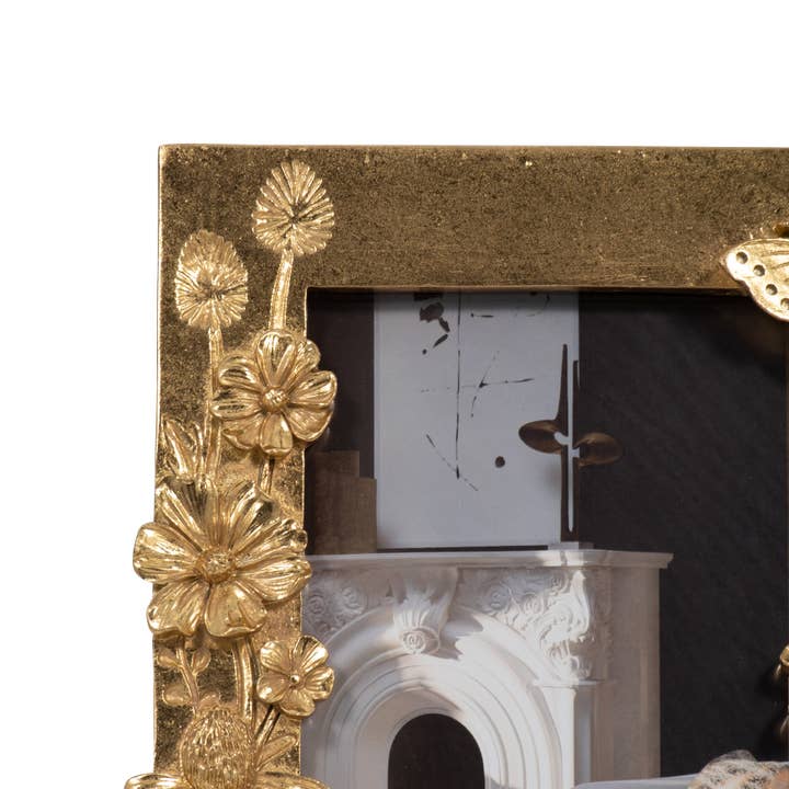 Sagebrook Home - Wholesale Picture Frame - Resin Boho Spring Time Photo Frame - Gold, 4x6 in.7