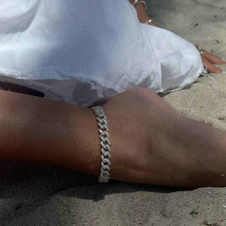 Kasa Karly - Wholesale Anklet - CUBAN LINK KRYSTAL ANKLET4