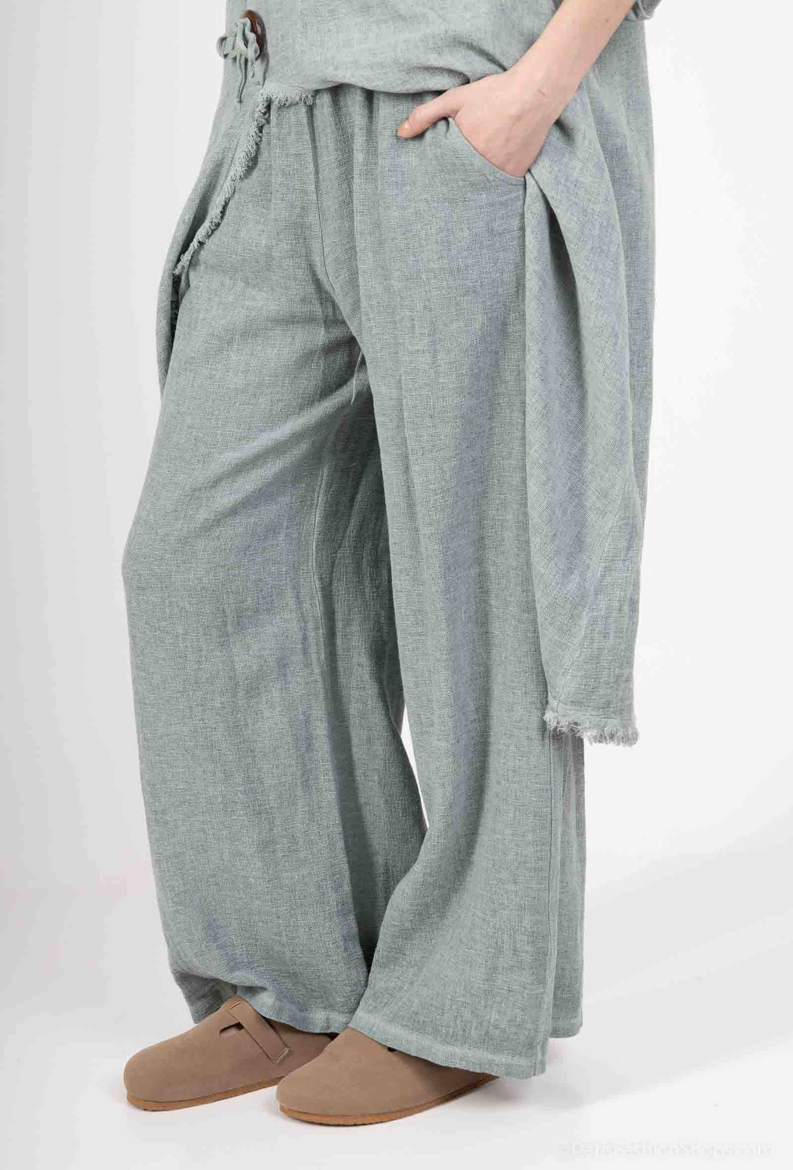 Shyloh – Großhandel Hose – Damen – Leinen-Baumwollhose 2 Taschen 2053225